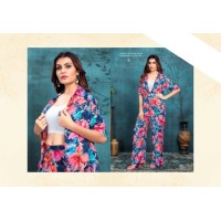 Premium Viscose Maslin Kiyana Tops & Pant Pink|Multi Color