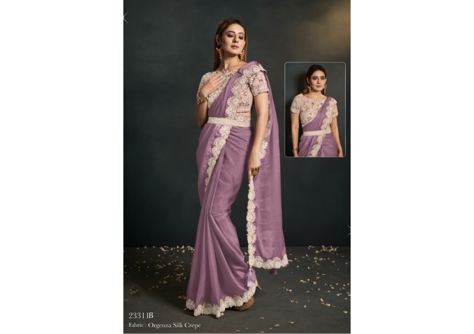 MAHOTSAV MOH MANTHAN 23300 SERIES ENIGMA SAREE  PURPLE