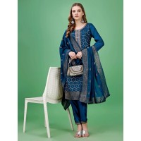 Jacquard Hits Suit Blue