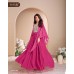 MOHEY SAYURI DESIGNER  PREMIUM REAL CHINON SILK GOWN PINK