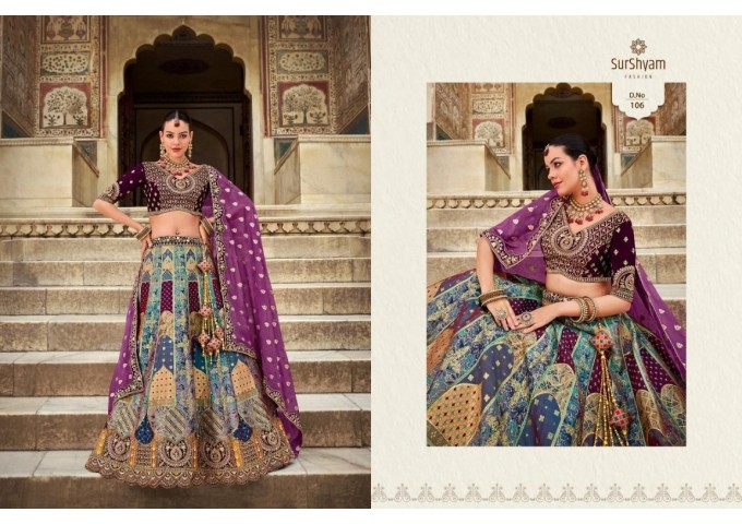 Surshyam Fashion Kalamkari Banarasi Silk Semi-Stitched Lehenga choli D.No 106