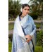 Kanjivaram Soft Satin Silk Saree Sky Blue