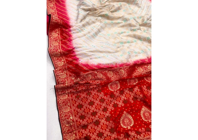 Kalki Pure Russian Dola with Double  Die Design Silk Saree 2