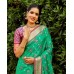 LAJVANTI IKKAT PATOLA SILK SAREE  PARROT GREEN