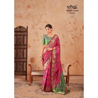 Stavan Riddhi Siddhi Soft Patola Silk with Contrast Blouse Saree Pink