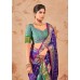 Stavan Riddhi Siddhi Soft Patola Silk with Contrast Blouse Saree Blue