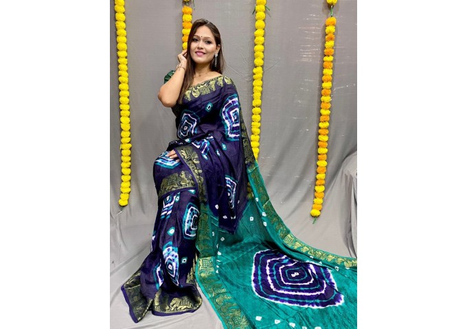 Doli 4D More Beautiful Boutique Saree Blue