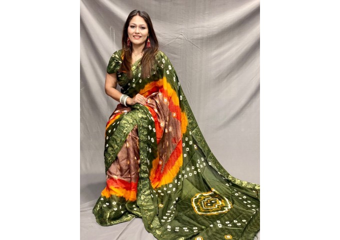 Doli 4D More Beautiful Boutique Saree Green 1