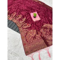 Rajyog Soft Dola Benttex Jeqard Border Saree Purple