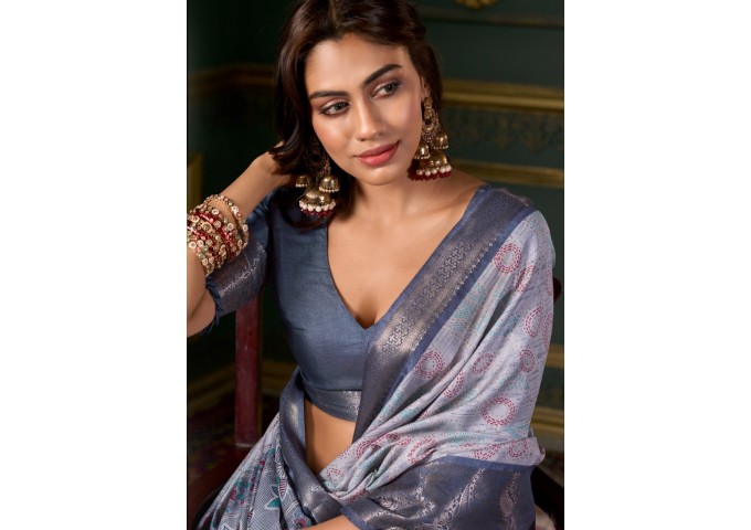 Rajpath Fabrics Ice Cream Saree Grey