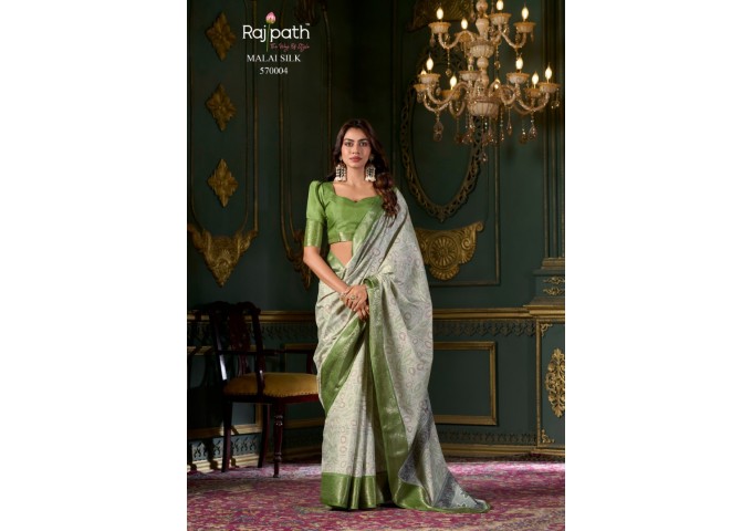 Rajpath Fabrics Ice Cream Saree Green