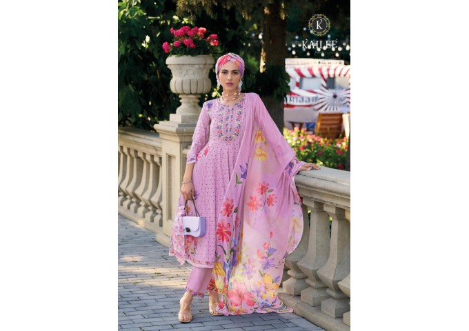 Premium Luxury Fancy Anarkali Print With Shifhli  Collection By  Kailee Fashion Meraki Pink