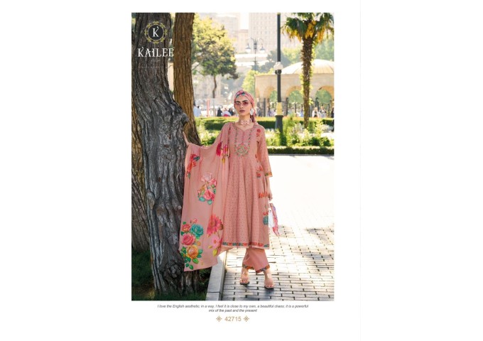 Premium Luxury Fancy Anarkali Print With Shifhli  Collection By  Kailee Fashion Meraki Orgenza