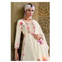 Premium Luxury Fancy Anarkali Print With Shifhli  Collection By  Kailee Fashion Meraki Creame