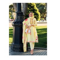 Premium Luxury Fancy Anarkali Print With Shifhli  Collection By  Kailee Fashion Meraki Yellow