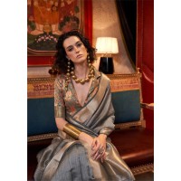 KNOORIE SEASONS HANDLOOM WEAVING SAREE GREY