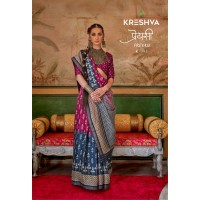 KRESHVA PREYASI MERCERIZER SIGMA SILK TRADITIONAL CLASSIC DESIGN SAREE BLUE|PINK