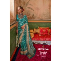 KRESHVA PREYASI MERCERIZER SIGMA SILK TRADITIONAL CLASSIC DESIGN SAREE GREEN 2