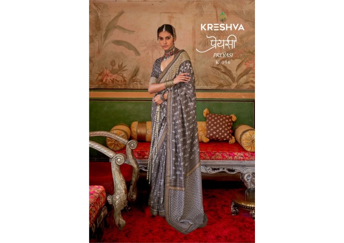 KRESHVA PREYASI MERCERIZER SIGMA SILK TRADITIONAL CLASSIC DESIGN SAREE 2