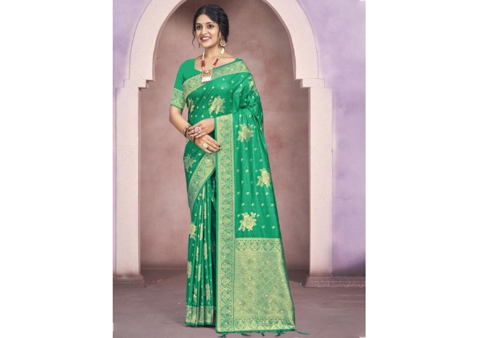 Bunawat Kamdhenu Saree Vol-05 Parrot Green