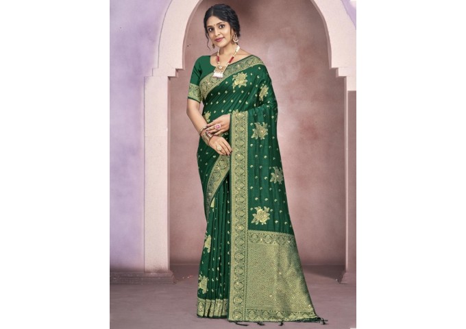 Bunawat Kamdhenu Saree Vol-05 Dark Green 2