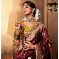 Kira Kiki Silk Pure Silk Weaving Saree Maroon