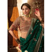 Kira Kiki Silk Pure Silk Weaving Saree Green