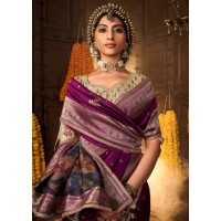 Kira Kiki Silk Pure Silk Weaving Saree Purple