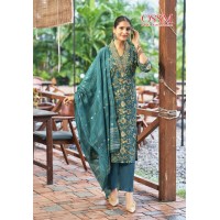 Muskan Vol 06  Premium Vetican Silk Foil Print Suit Green