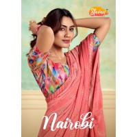 Stavan Nairobi Heavy Weightless With Embroidery Border Digital Blouse Saree