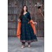 Mittoo Nafiza Rayon Slub Anarkali Suit Dark Green