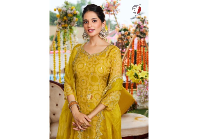 NAZAR KURTI PALAZZO WITH DUPATTA GOLDEN