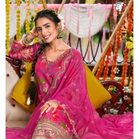 NAZAR KURTI PALAZZO WITH DUPATTA PINK