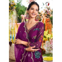 NAZAR KURTI PALAZZO WITH DUPATTA PURPLE