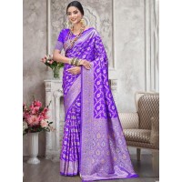 Bunawat Rajtilak Silk Saree Purple