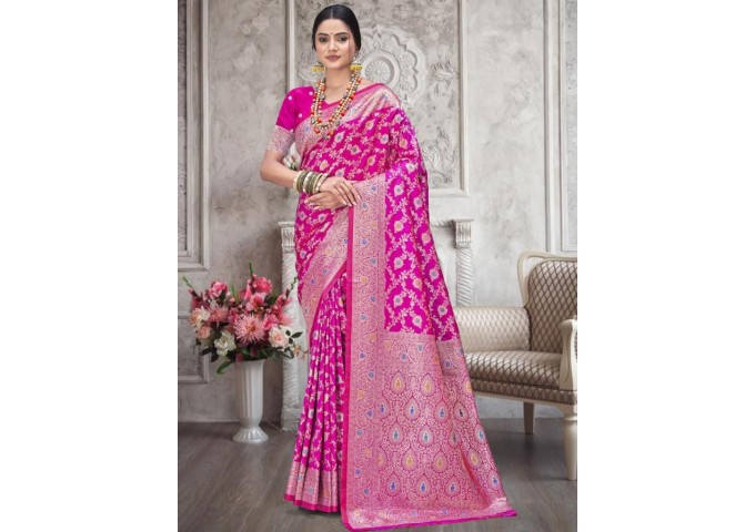 Bunawat Rajtilak Silk Saree Pink