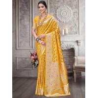 Bunawat Rajtilak Silk Saree Yellow