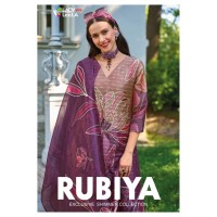 Lady Leela Rubiya Exclusive Jacquard Shimmer Digital Print Kurti Purple