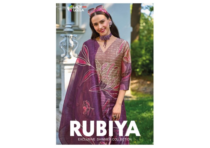 Lady Leela Rubiya Exclusive Jacquard Shimmer Digital Print Kurti Purple