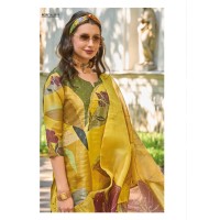 Lady Leela Rubiya Exclusive Jacquard Shimmer Digital Print Kurti Yellow