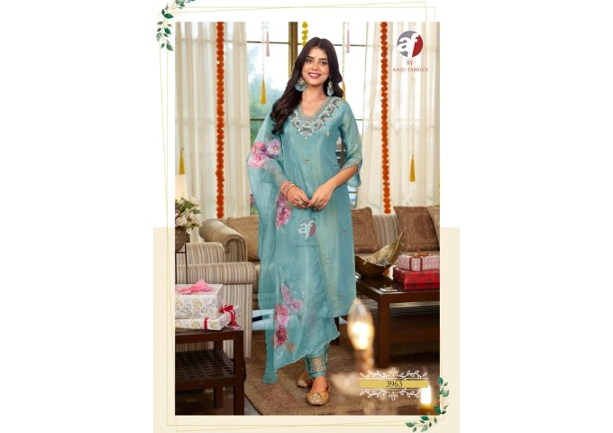 SAHELI KURTI PANT WITH DUPATTA SKY BLUE