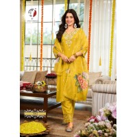 SAHELI KURTI PANT WITH DUPATTA YELLOW