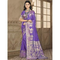 Bunawat Silk Priya Silk Saree Purple