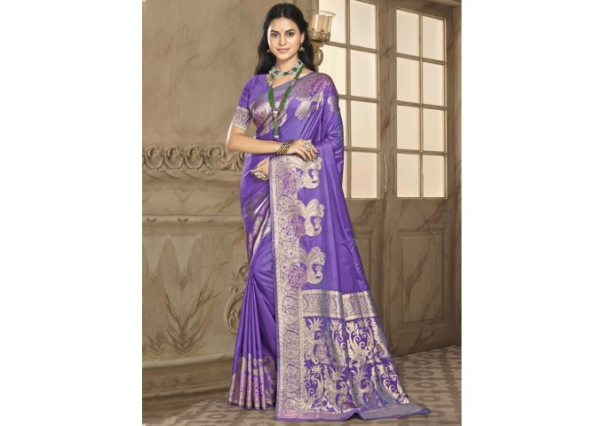 Bunawat Silk Priya Silk Saree Purple