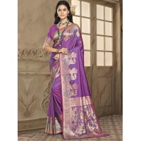 Bunawat Silk Priya Silk Saree Purple 2