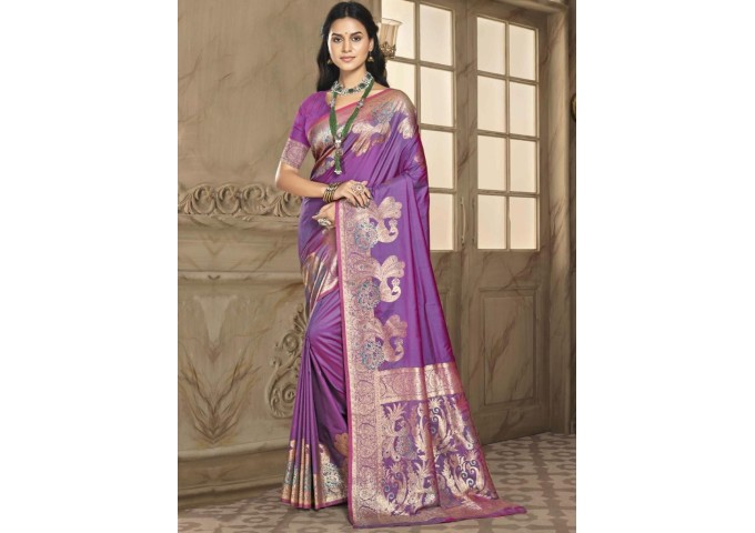 Bunawat Silk Priya Silk Saree Purple 2