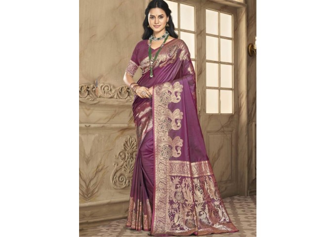 Bunawat Silk Priya Silk Saree Brown