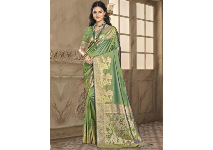 Bunawat Silk Priya Silk Saree Green