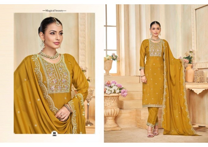 Sitara  Pure Georgette Shimmer Suit Yellow