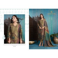 Sparkle Pure Viscose Silk Digital Print Suit Brown